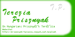 terezia prisznyak business card